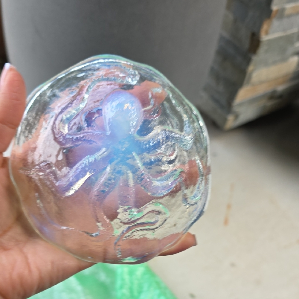 Blue Glass Octopus Dinnerware Accent